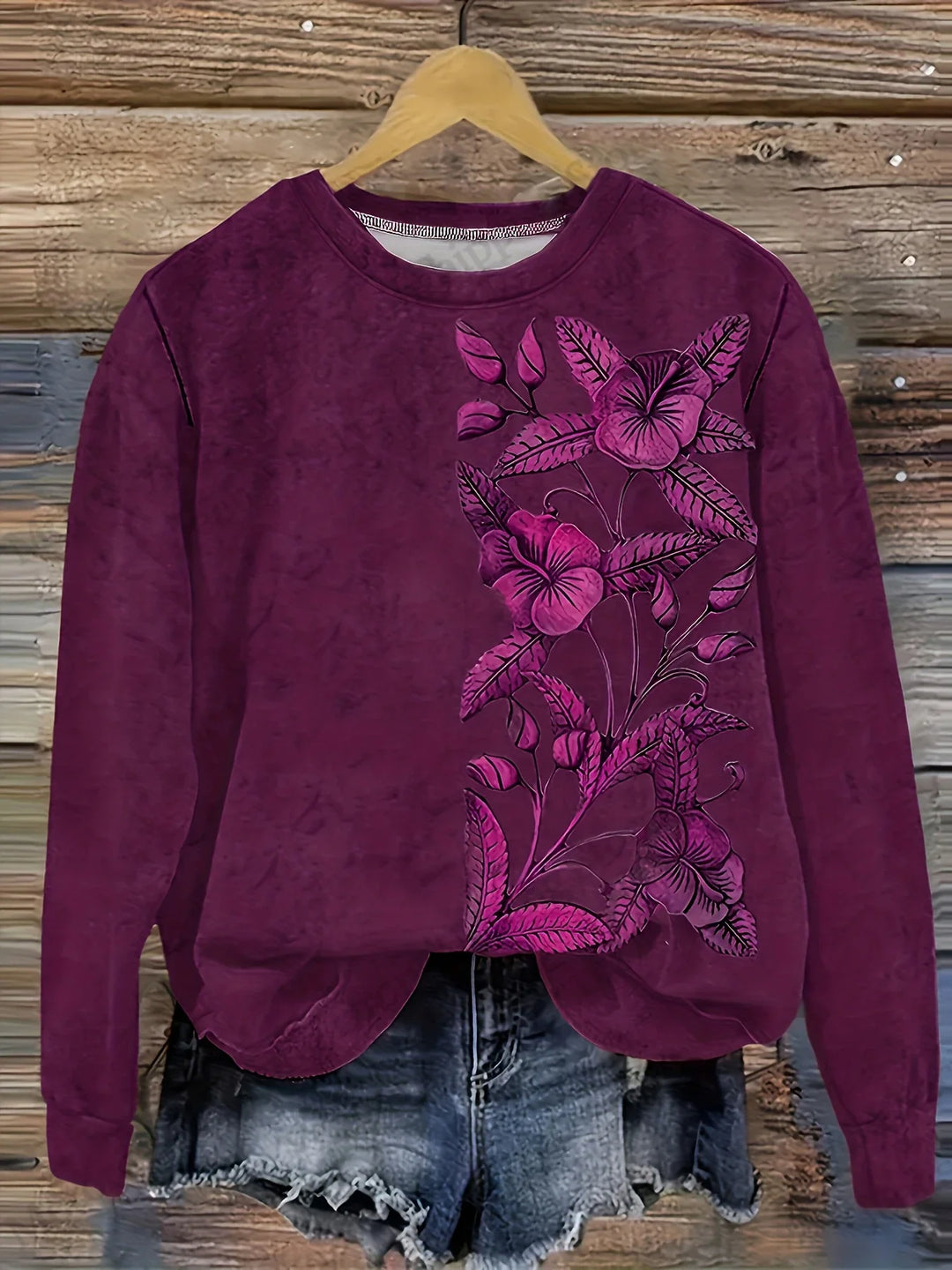 VELIA® | Sweatshirt med blomsterprint