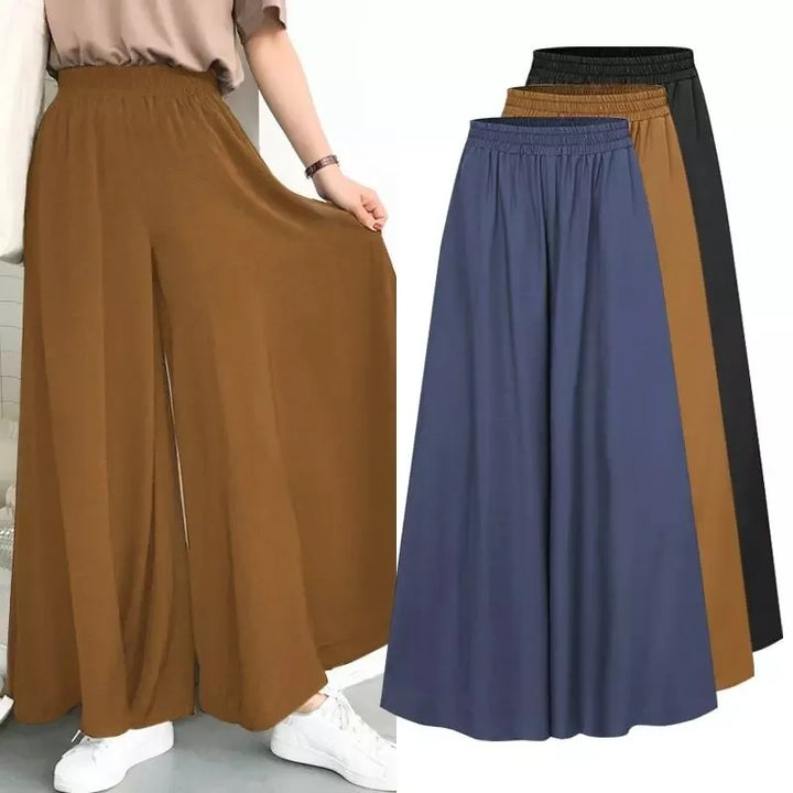 Camilla® | Plus Size Is-Silkebukser med Vide Ben – Forår/Sommer Retro