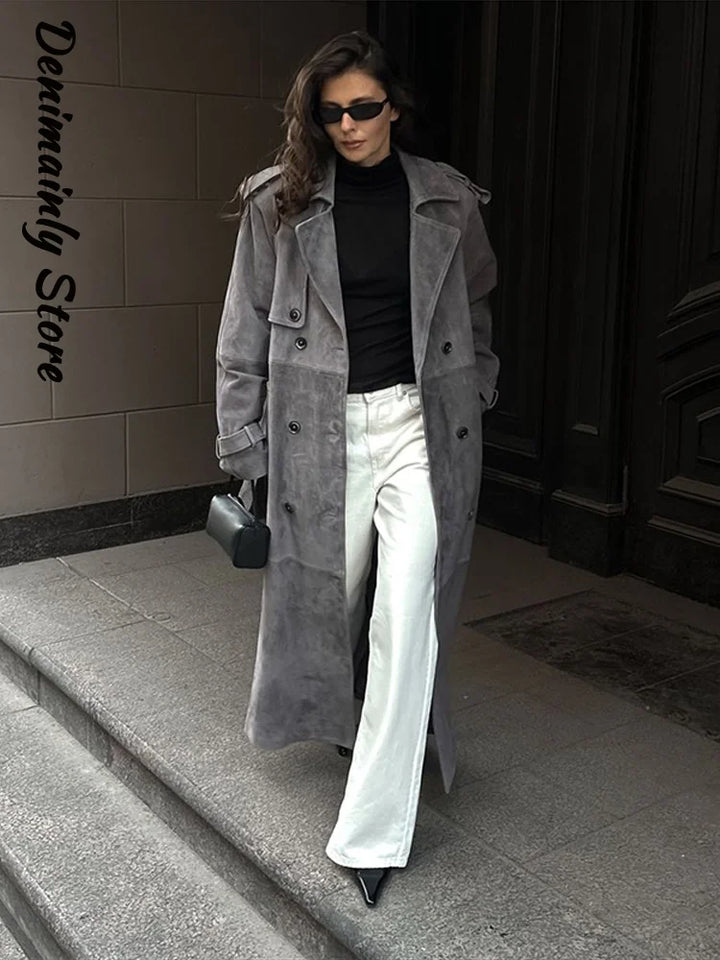 Alma® | Trench Coat i Suede