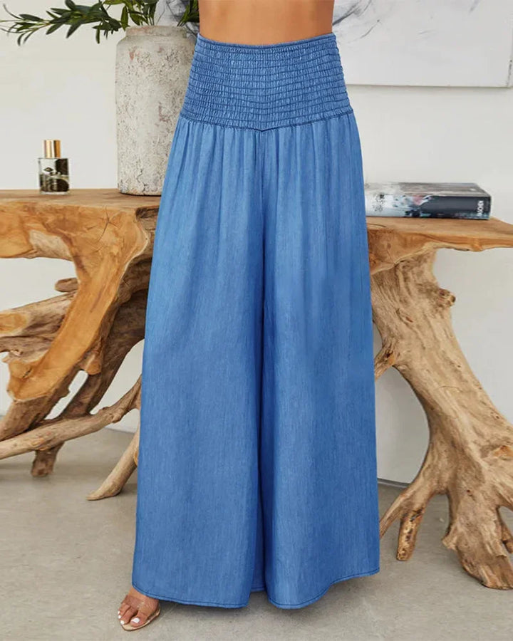 Cecilie® | Lysblå Højtaljede Jeans med Vide Ben – Forår & Sommer