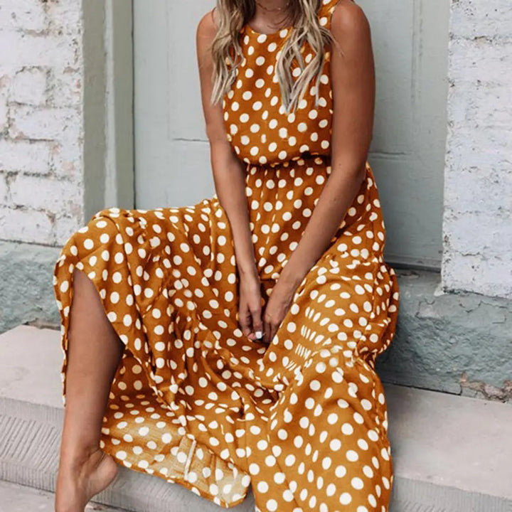 Ragna® | Capri Prikket Maxi Kjole