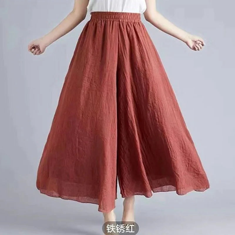 Rikke® | Culotte Bukser i Bomuld & Hør – Sommer med Vide Ben