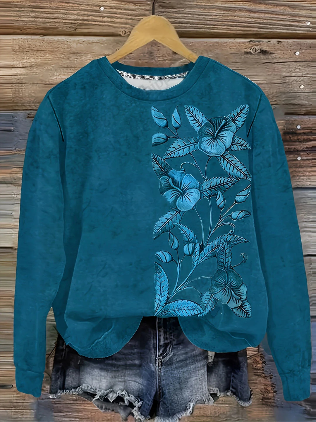 VELIA® | Sweatshirt med blomsterprint