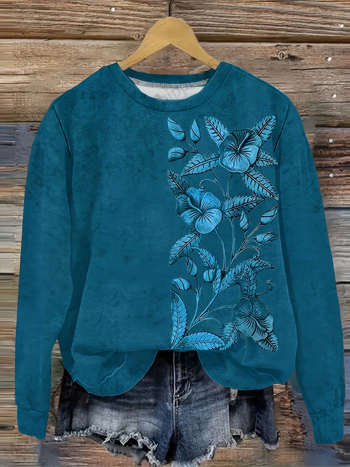 VELIA® | Sweatshirt med blomsterprint