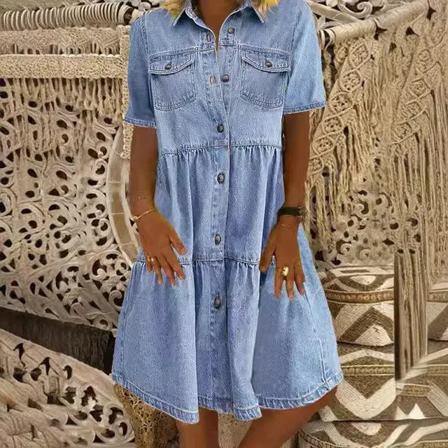Jonna® | Blød Denim Kjole