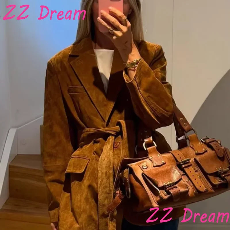 Anja® | Trench Coat i Suede