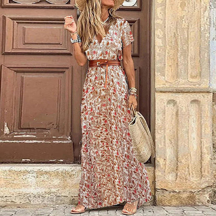 Sille® | Blomster Plisseret Midi Kjole