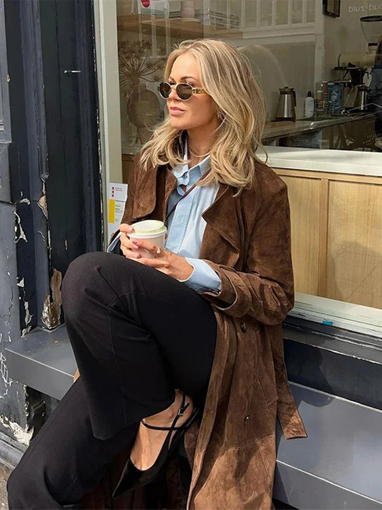 Stine® | Trench Coat i Suede