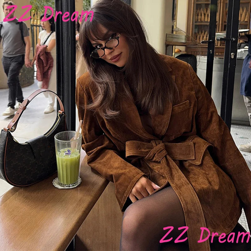 Anja® | Trench Coat i Suede