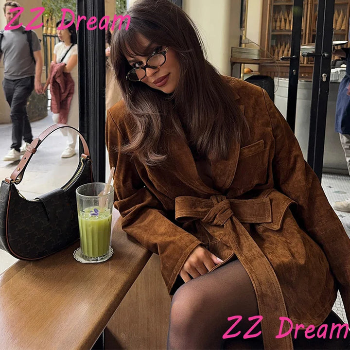 Anja® | Trench Coat i Suede