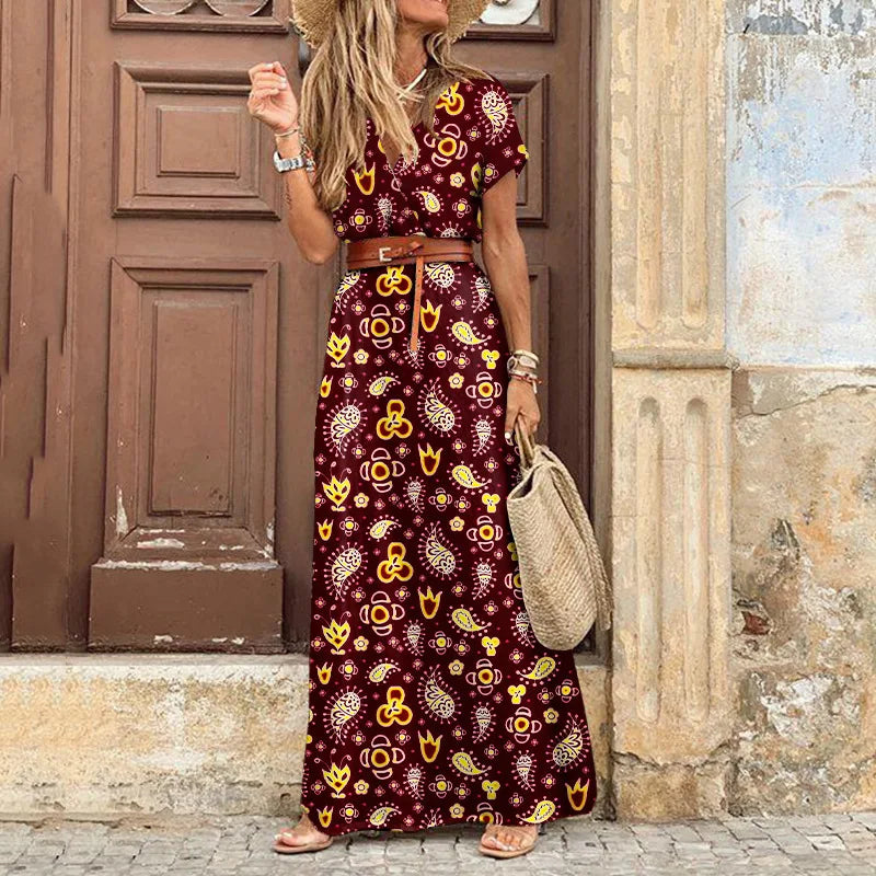 Sille® | Blomster Plisseret Midi Kjole