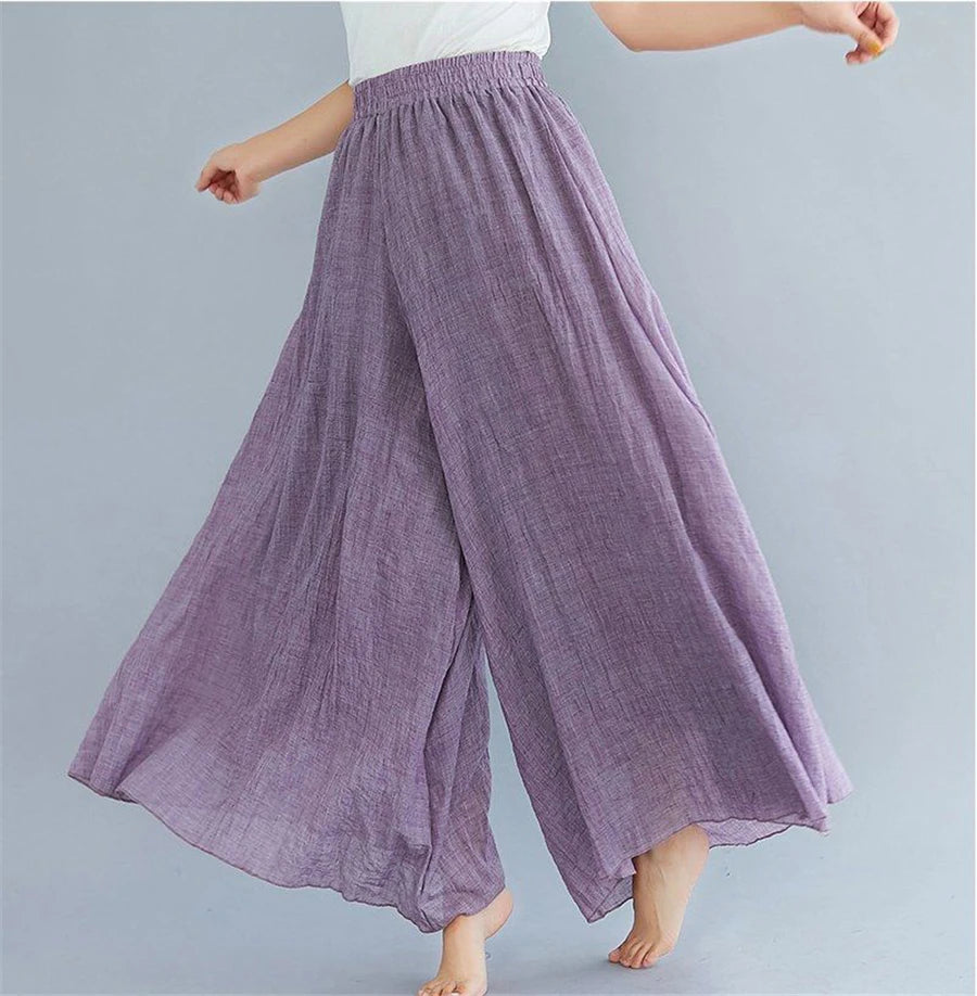 Rikke® | Culotte Bukser i Bomuld & Hør – Sommer med Vide Ben