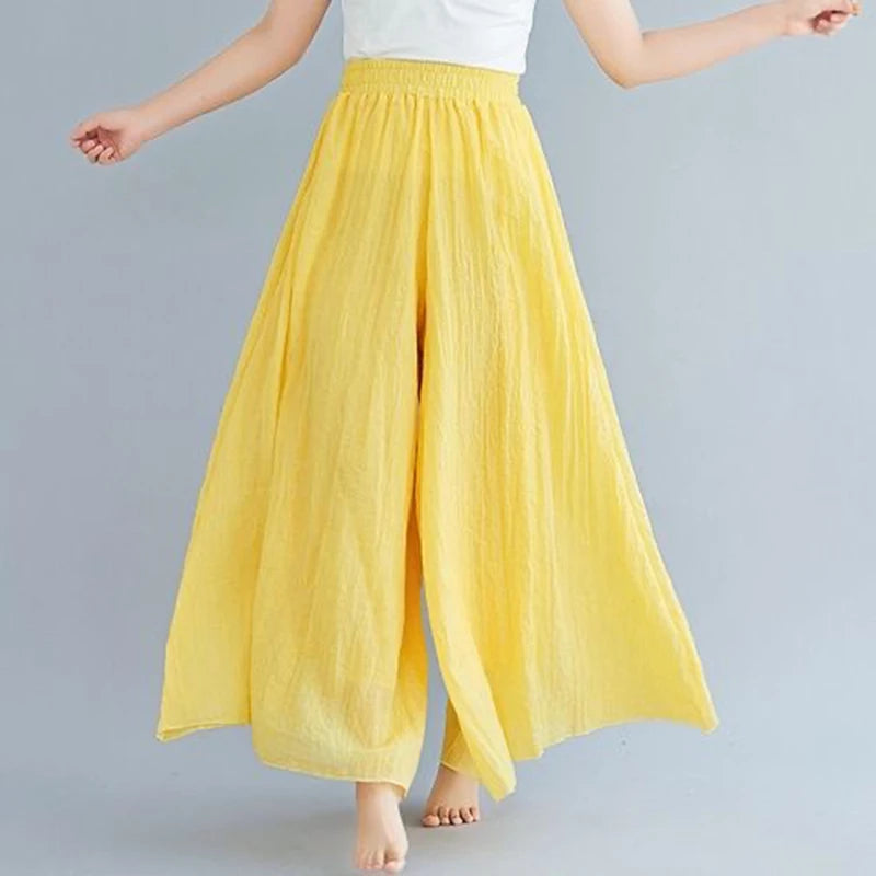 Rikke® | Culotte Bukser i Bomuld & Hør – Sommer med Vide Ben
