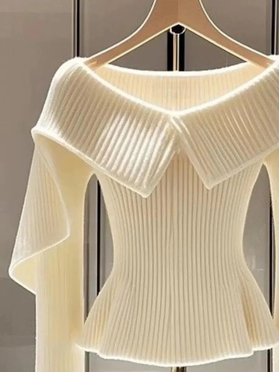 Romana® | Vintage Pullover i Elfenben med lange ærmer