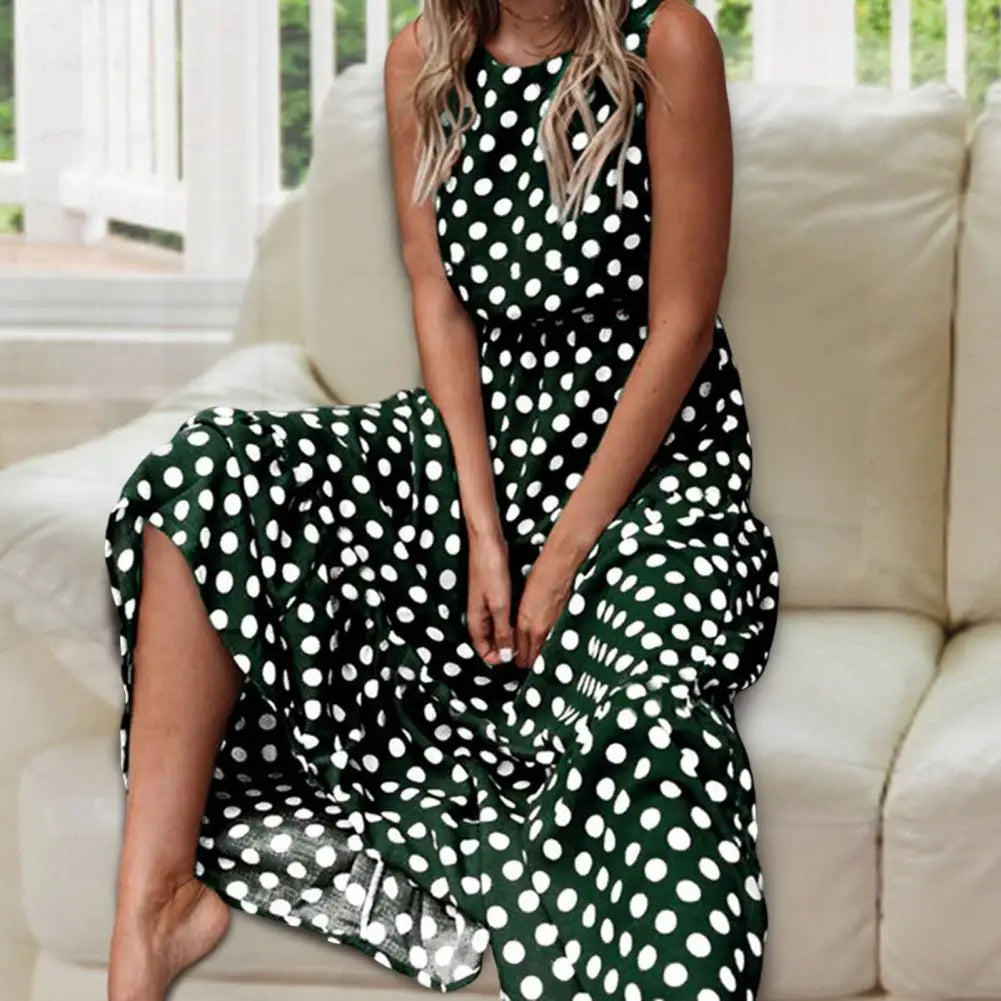 Ragna® | Capri Prikket Maxi Kjole