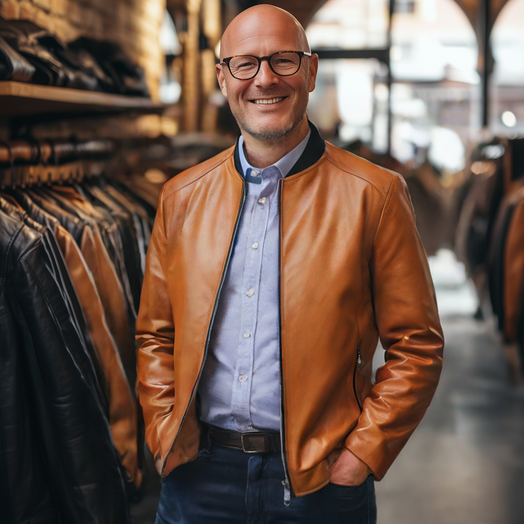 Hermann® | Klassisk Premium Guld Læderjakke