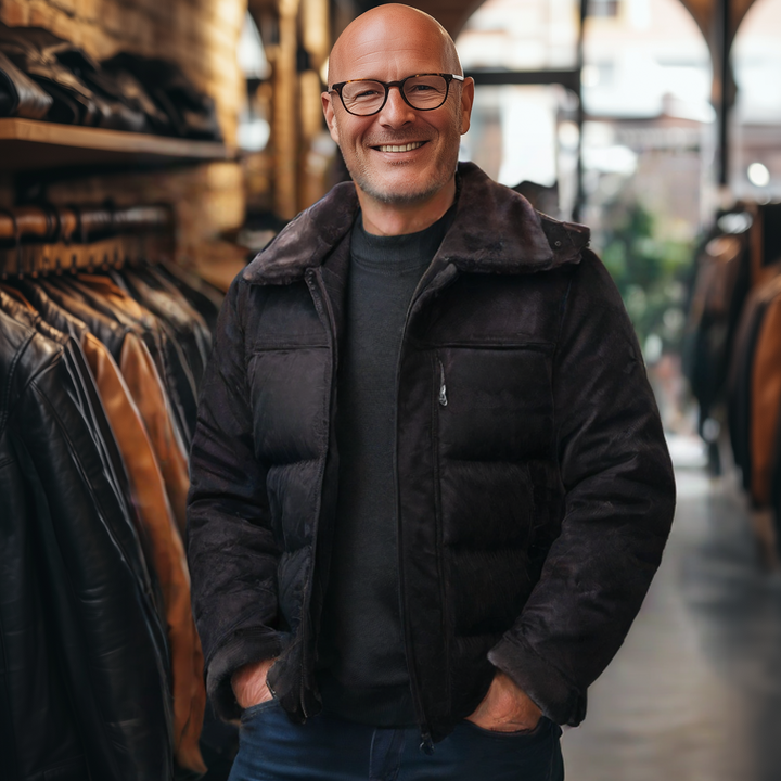 Christoph® | Premium Puffer Læderjakke