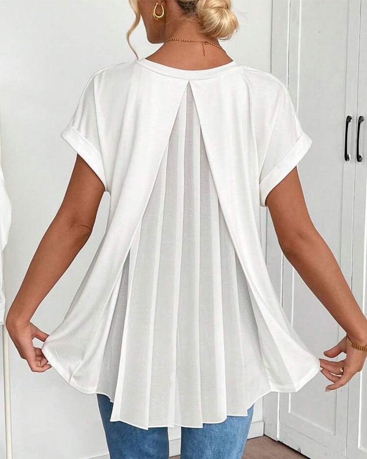 Anna® | Unisex T-shirt med korte ærmer og patchwork