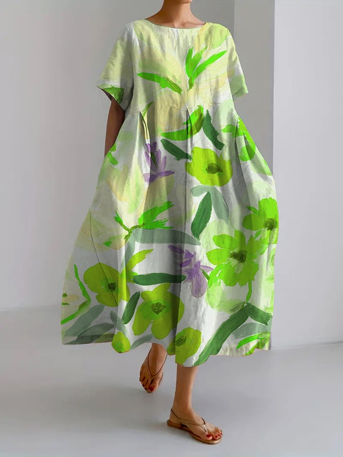Trine® | Botanisk Blomsterdesign Printet Casual Løs Kjole