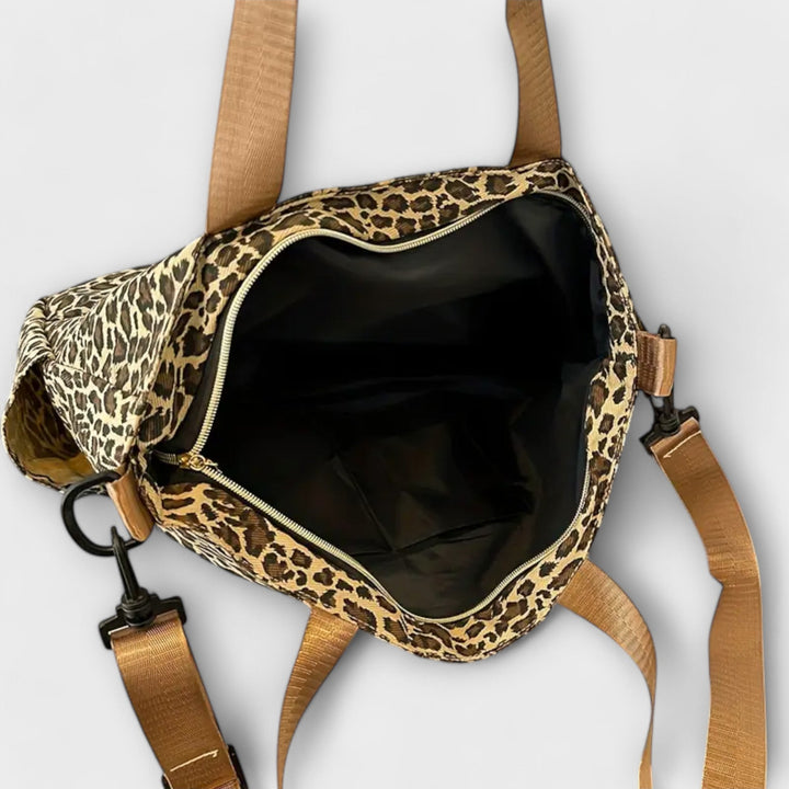 Pelle® | Leopardmønstret Canvas Crossbody Taske