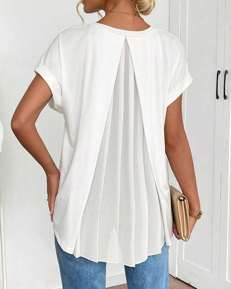 Anna® | Unisex T-shirt med korte ærmer og patchwork