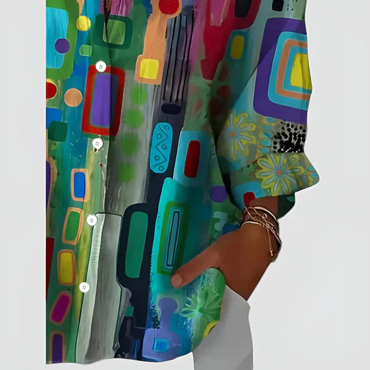 Aven® | Bluse med farverigt design