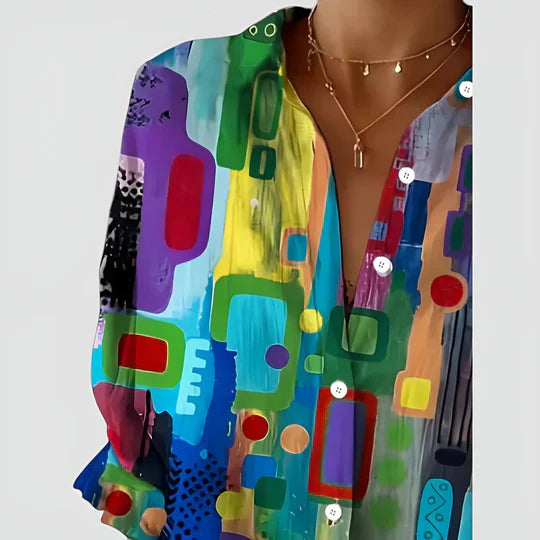 Aven® | Bluse med farverigt design