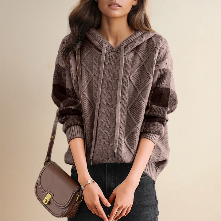 SABINE® | JACQUARD-TRØJE MED HUDE