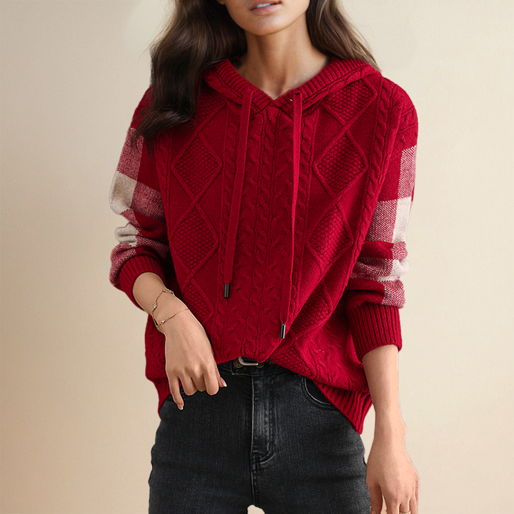 SABINE® | JACQUARD-TRØJE MED HUDE