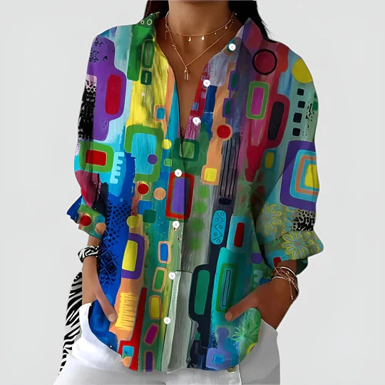 Aven® | Bluse med farverigt design