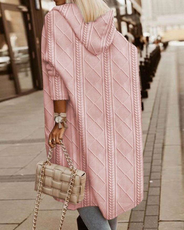 Susi® | Lang cardigan med hætte
