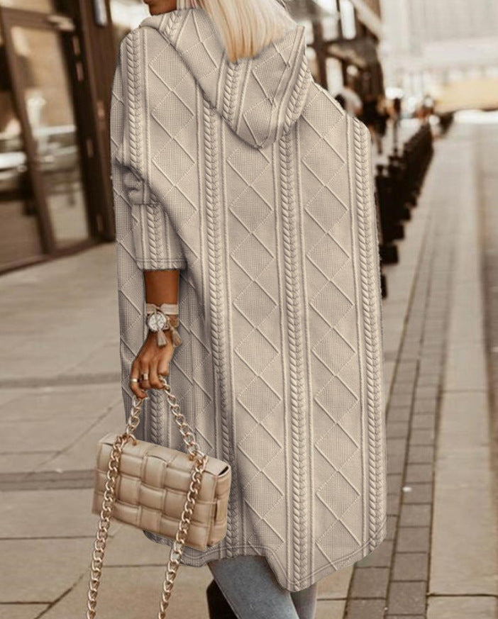 Susi® | Lang cardigan med hætte