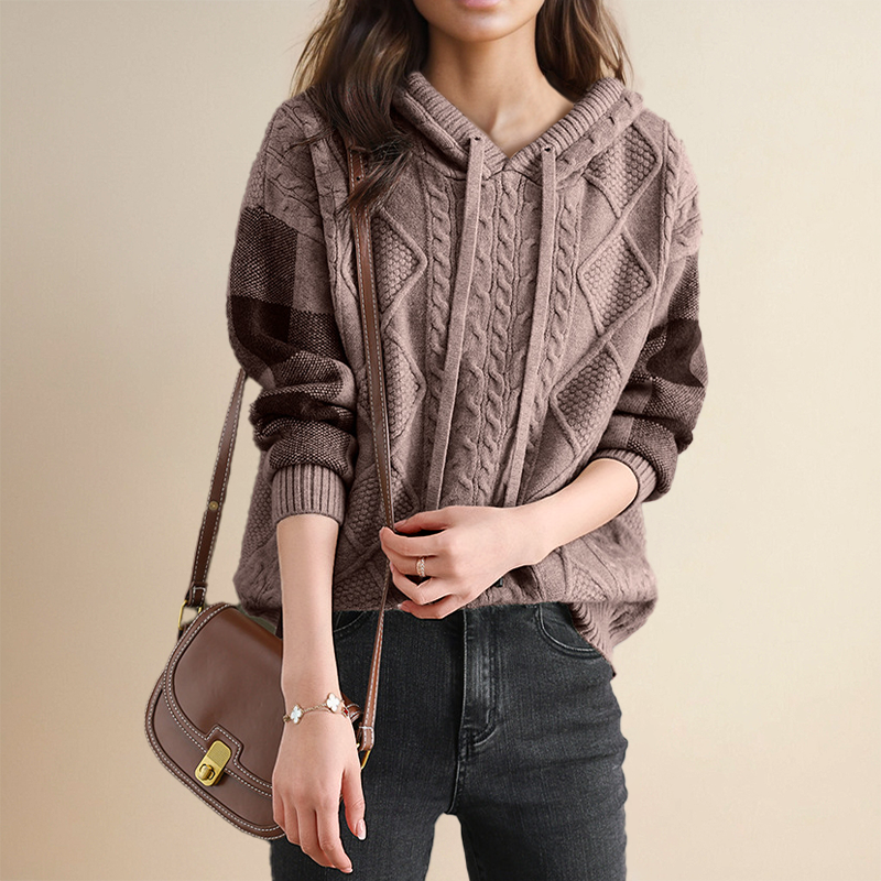 SABINE® | JACQUARD-TRØJE MED HUDE