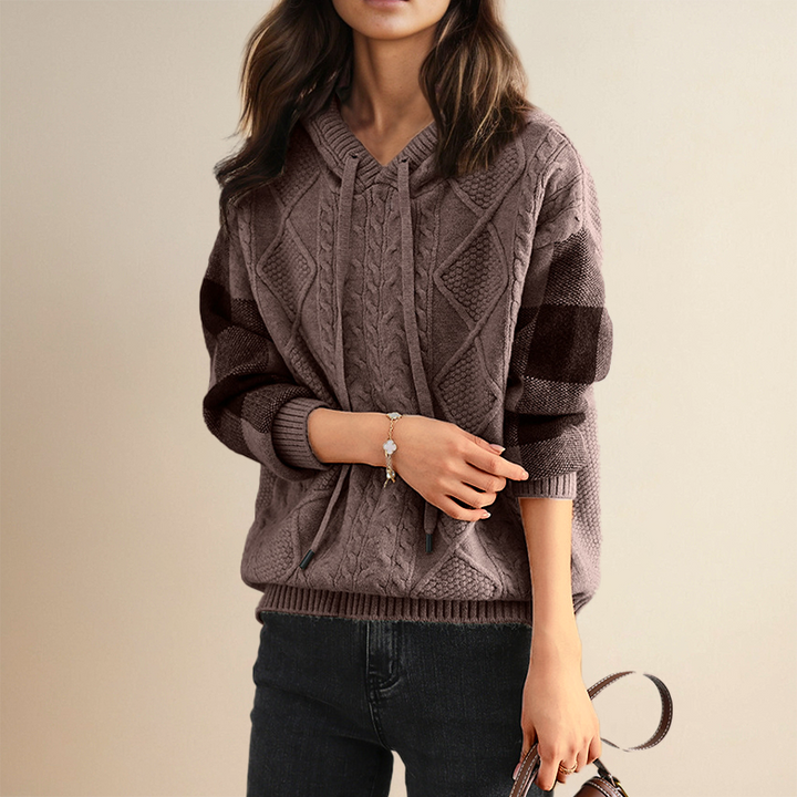 SABINE® | JACQUARD-TRØJE MED HUDE