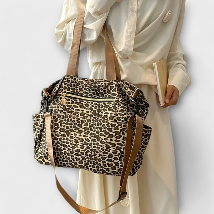Pelle® | Leopardmønstret Canvas Crossbody Taske