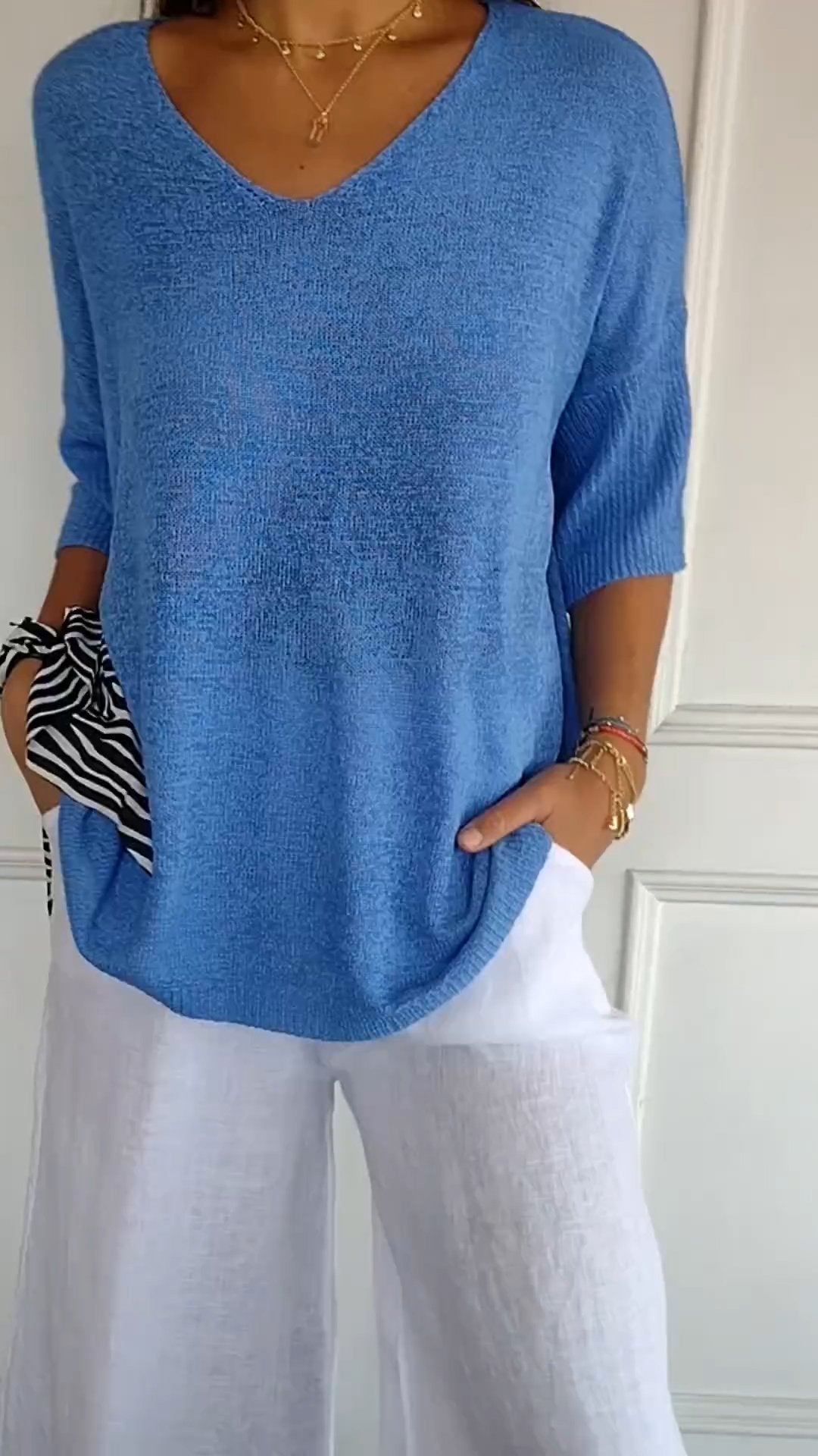 Frejae® | Top i strik med V-hals