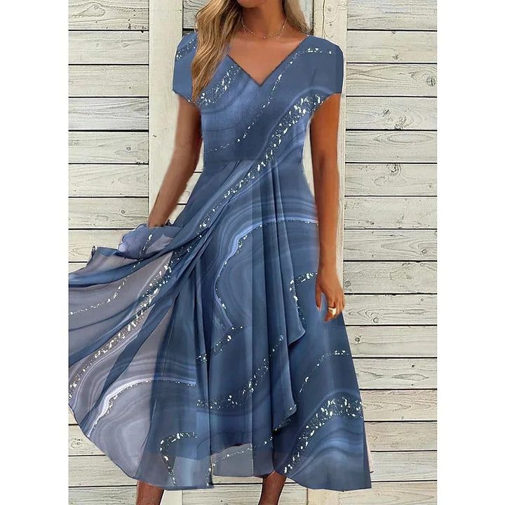 Carina® | V-hals Midi Kjole