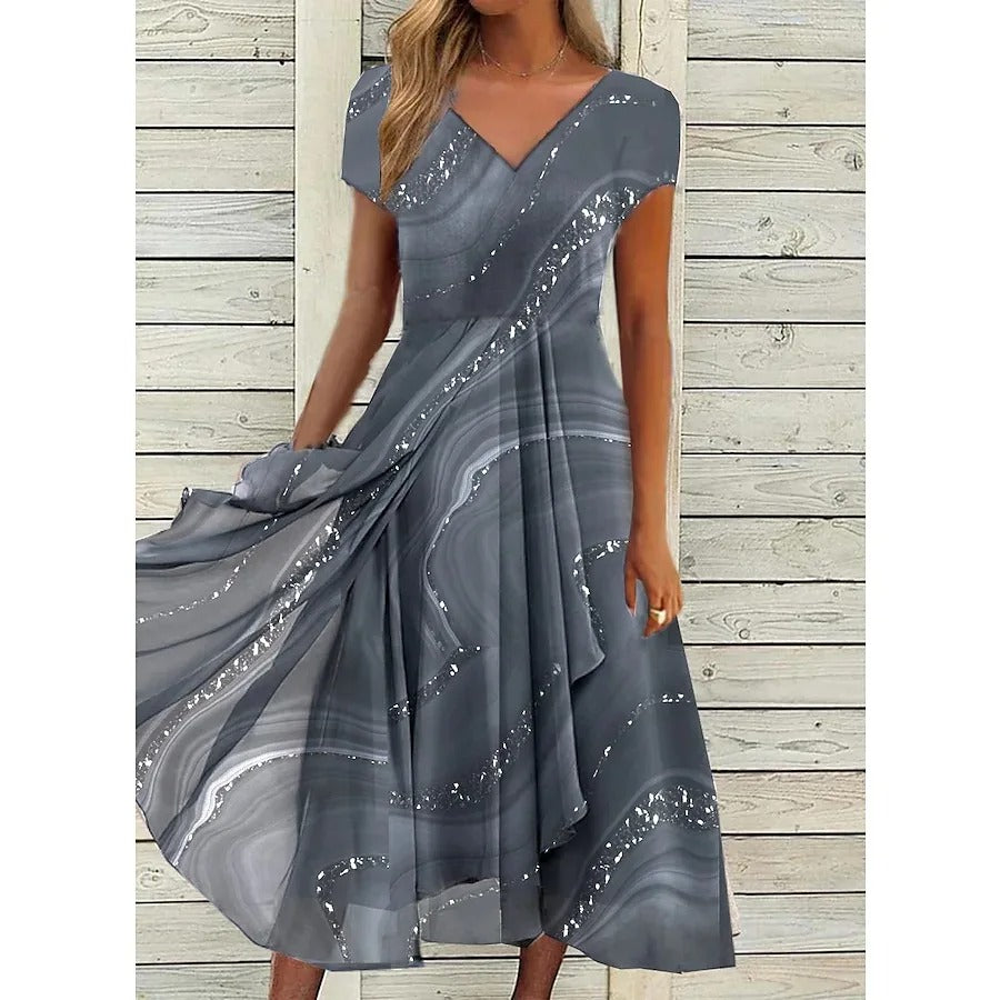 Carina® | V-hals Midi Kjole