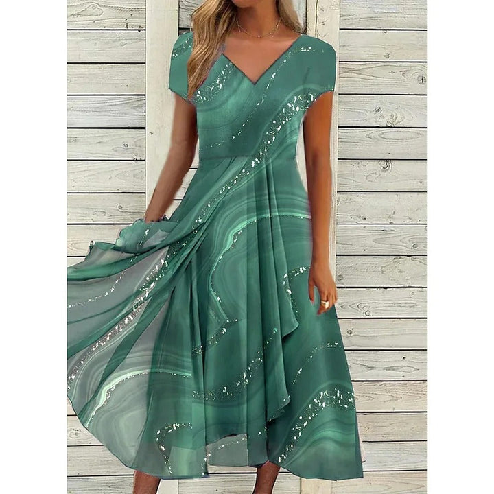 Carina® | V-hals Midi Kjole