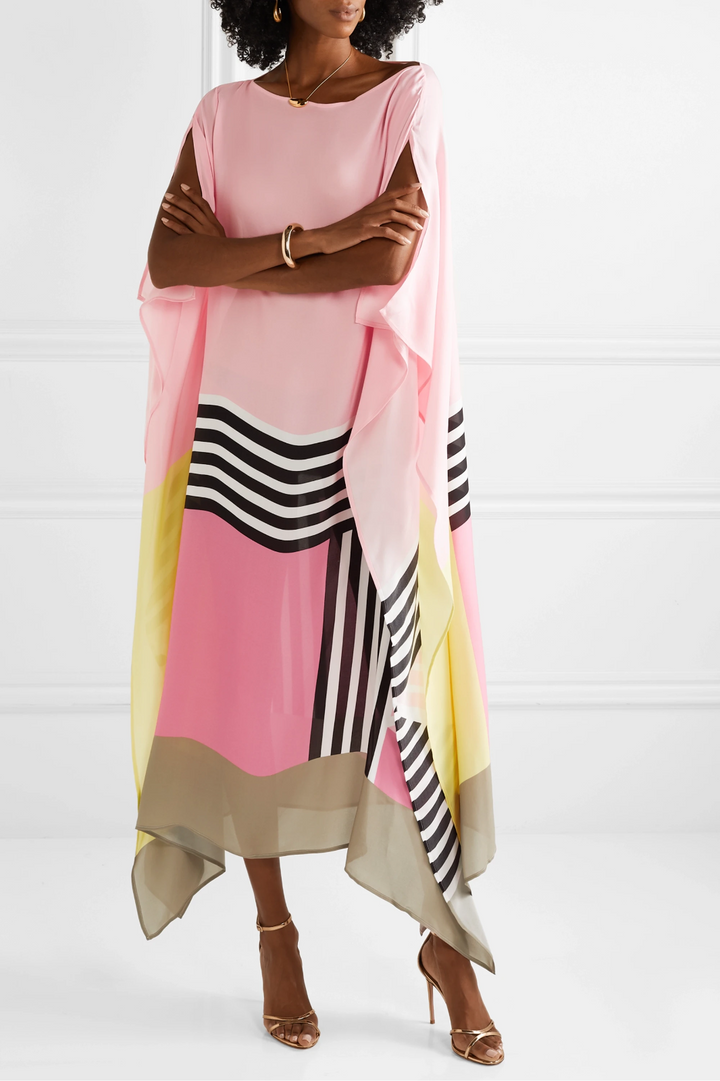 Alberte® | Elegant Kaftan med Geometrisk Print