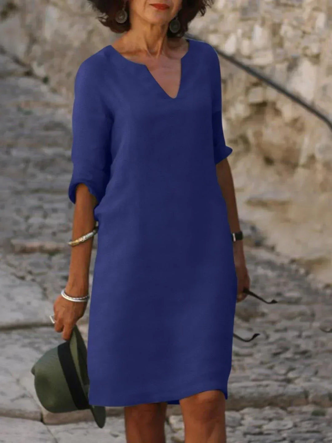Birgitte® | Elegant Kjole med V-Udskæring
