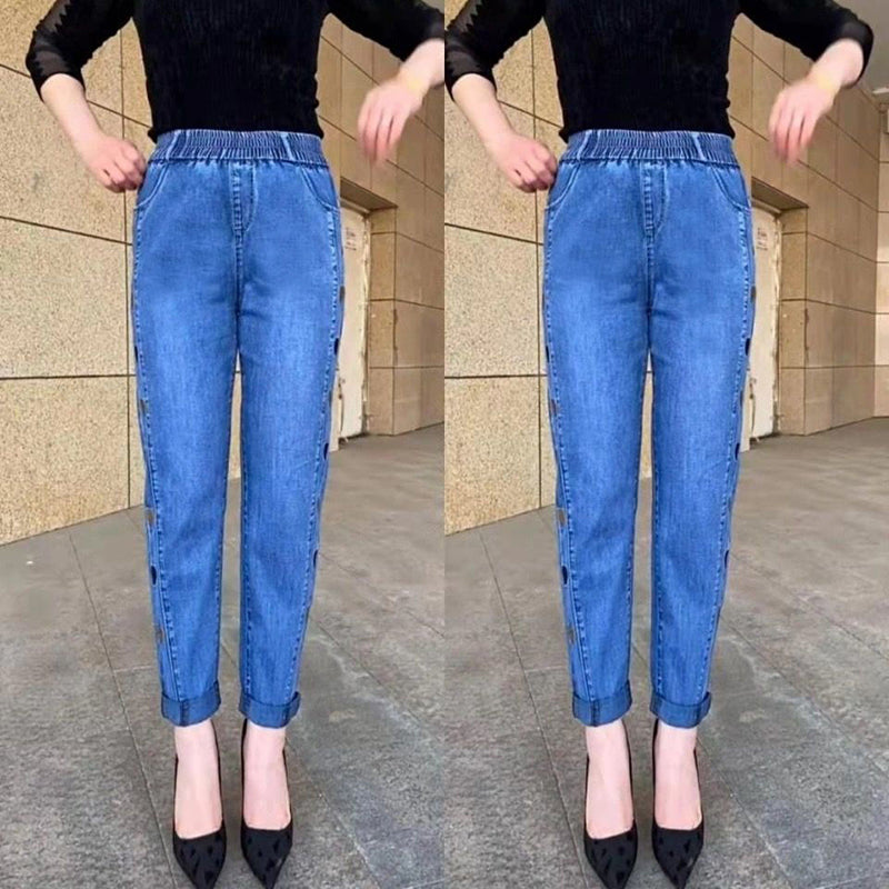 Dotta® | Højt elastiske jeans til kvinder med hjertebroderi