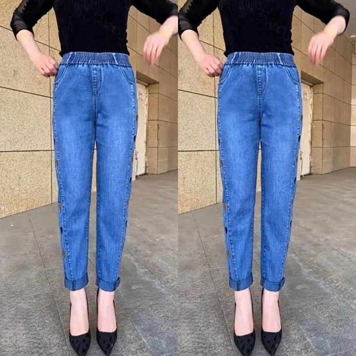 Dotta® | Højt elastiske jeans til kvinder med hjertebroderi