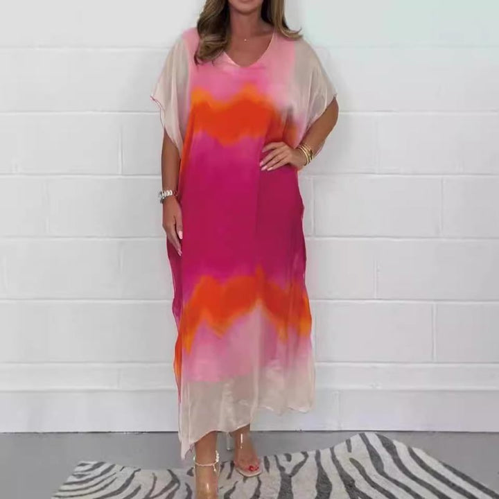 Mille® | Kjole i chiffon med Dip Dye-effekt til kvinder